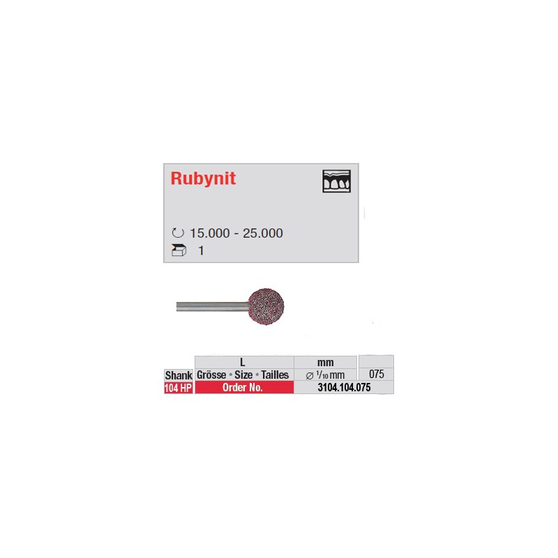 Fraise Rubynit boule - 3104.104.075 Fraise Rubynit boule - 3104.104.075