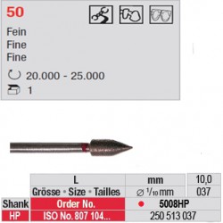 Fraise diamantée dans la masse grenade (grain fin) - 5008HP