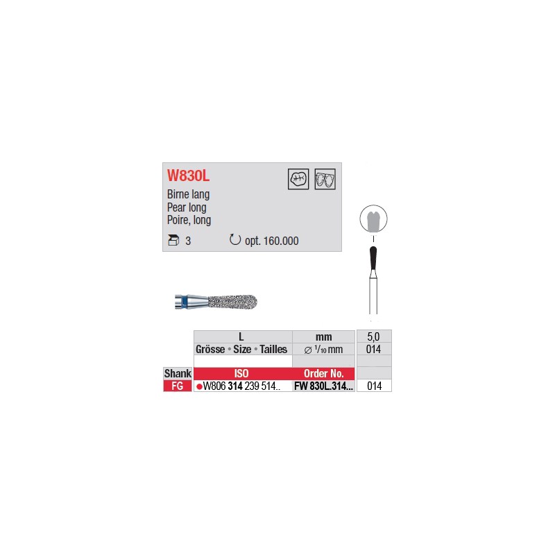 Diamant WhiteTIGER poire (grain fin) - FW830L.314.014 Diamant WhiteTIGER poire (grain fin) - FW830L.314.014