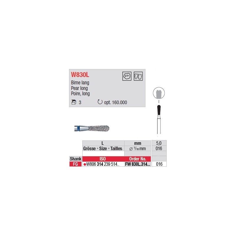 Diamant WhiteTIGER poire (grain fin) - FW830L.314.016 Diamant WhiteTIGER poire (grain fin) - FW830L.314.016