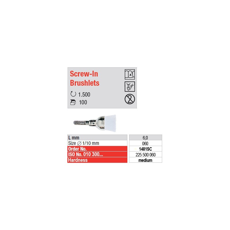  Screw-In Brushlets  - medium - 1481SC 