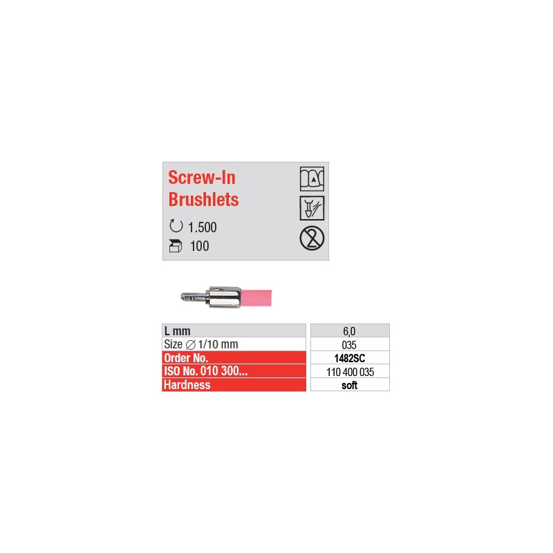  Screw-In Brushlets  - soft - 1482SC 