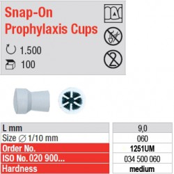 Snap-On Prophylaxis Cups - 1251UM 