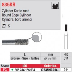 G 835KR.314.014-Cylindre,bord arrondi