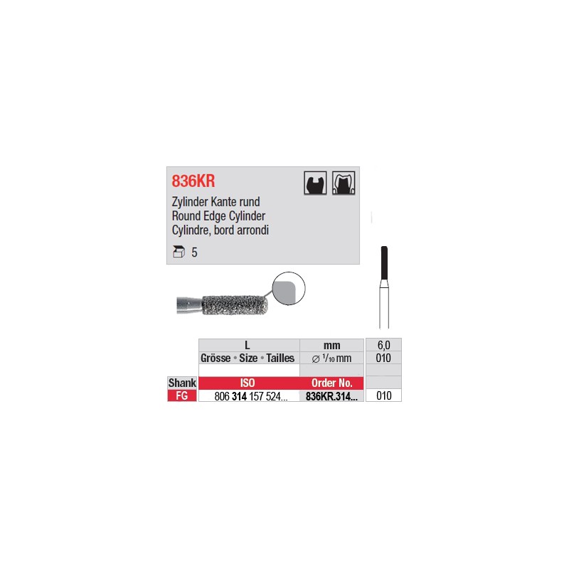 836KR.314.010-Cylindre, bord arrondi