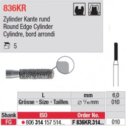 F 836KR.314.010-Cylindre, bord arrondi