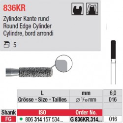 G 836KR.314.016-Cylindre, bord arrondi