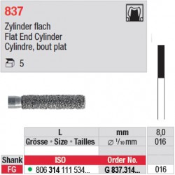 G 837.314.016-Cylindre, bout plat