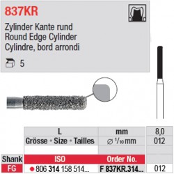 F 837KR.314.012-Cylindre, bord arrondi