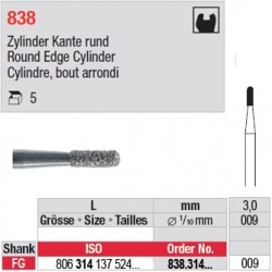 838.314.009 - Cylindre, bout arrondi