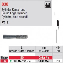 G 838.314.010 - Cylindre, bout arrondi