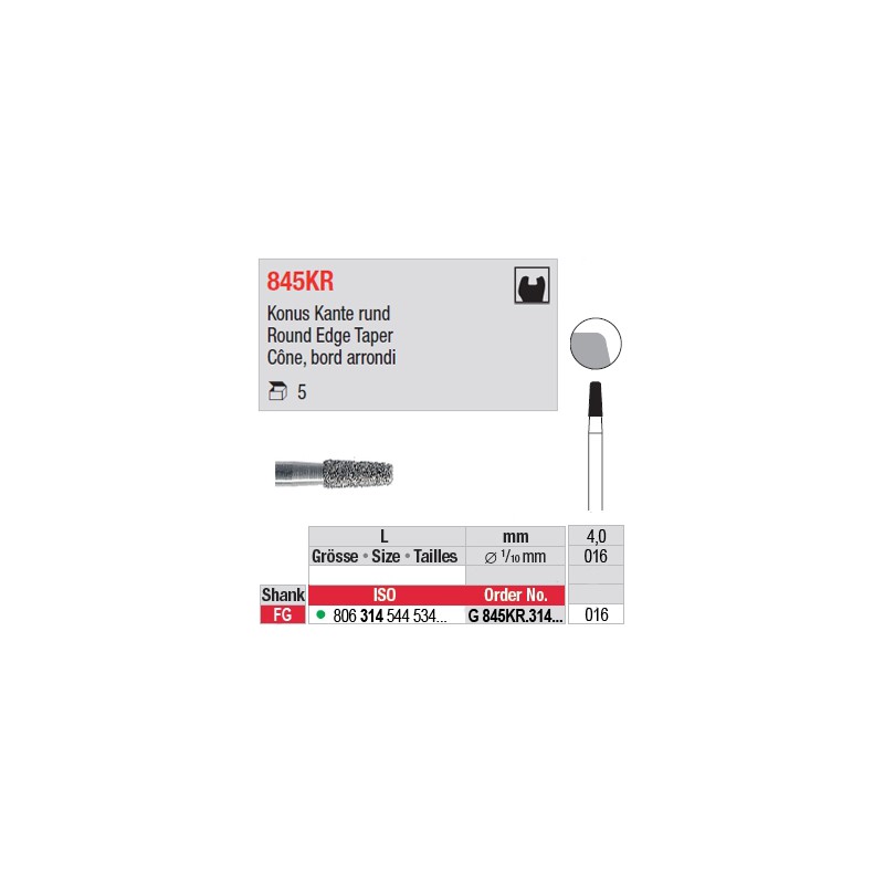 G 845KR.314.016 - Cône, bord arrondi