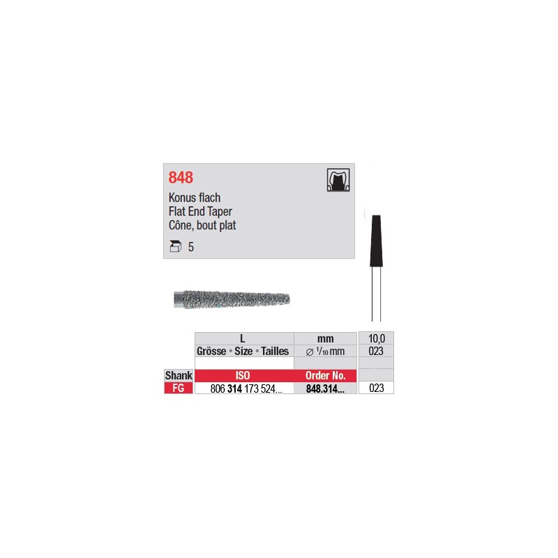 848.314.023 - Cône, bout plat