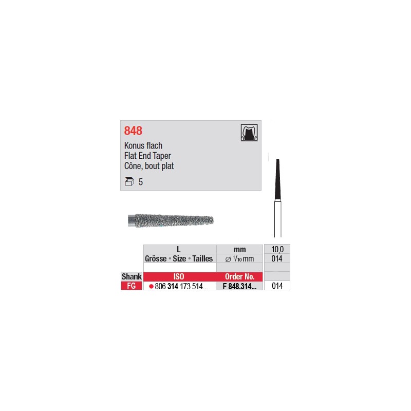 F 848.314.014 - Cône, bout plat