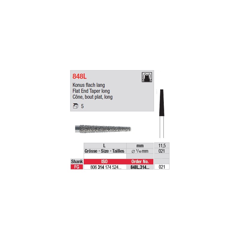 848L.314.021 - Cône, bout plat, long