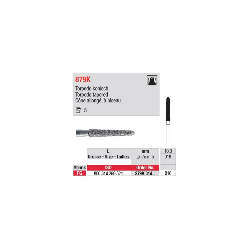 879K.314.018 - Cône allongé, à biseau