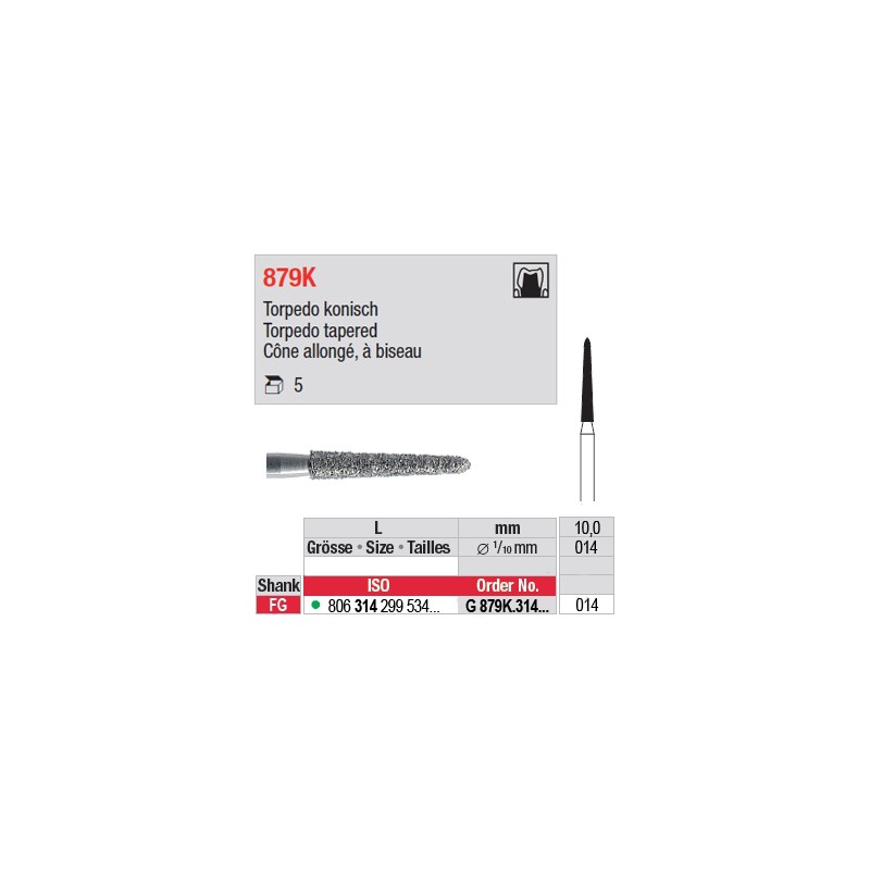 G 879K.314.014 - Cône allongé, à biseau