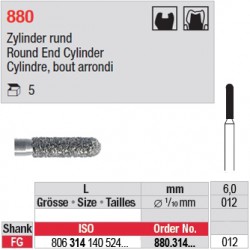 880.314.012 - Cylindre, bout arrondi