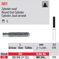 881.314.014 - Cylindre, bout arrondi