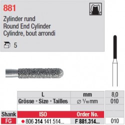F 881.314.010 - Cylindre, bout arrondi