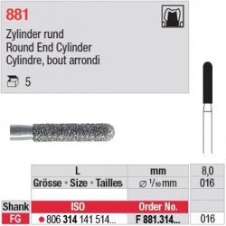 F 881.314.016 - Cylindre, bout arrondi