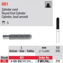 F 881.314.018 - Cylindre, bout arrondi