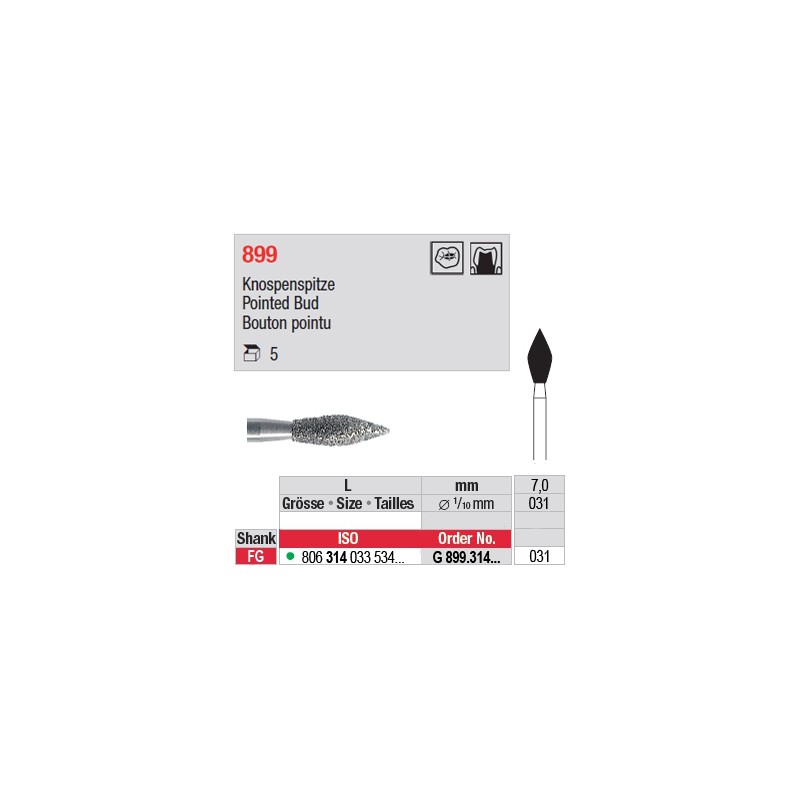G 899.314.031 - Bouton pointu