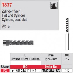 T837.314.012SC - Cylindre, bout plat
