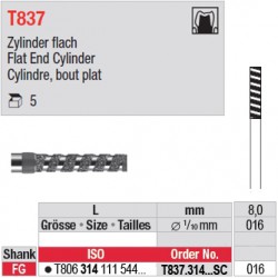 T837.314.016SC - Cylindre, bout plat