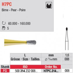  H7PC.314.008 - Fraise carbure de tungstène - FG - Poire 