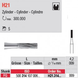  H21.314.009 - Fraise carbure de tungstène - FG Cylindre 