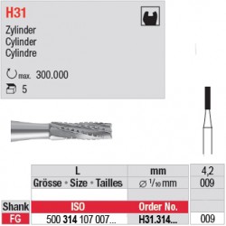  H31.314.009 - Fraise carbure de tungstène - FG - Cylindre 