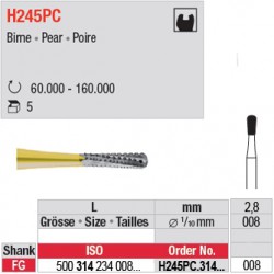  H245PC.314.008 - Fraise carbure de tungstène - FG - Poire 