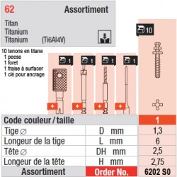 6202SO - Assortiment tenons taille 1 (courts)