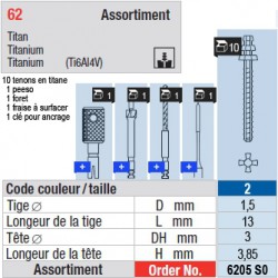 6205SO - Assortiment tenons taille 2 (longs)
