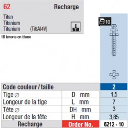 6212-10 - recharge tenons taille 2 (courts)