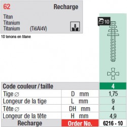 6216-10 - recharge tenons taille 4 (courts)