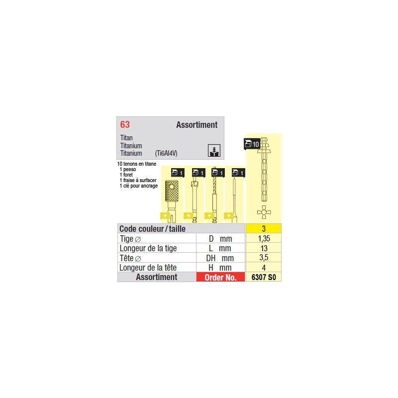 6307SO - Assortiment tenons taille 3 (longs)
