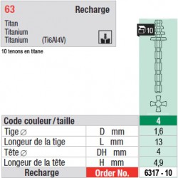 6317-10 - recharge tenons taille 4 (longs)