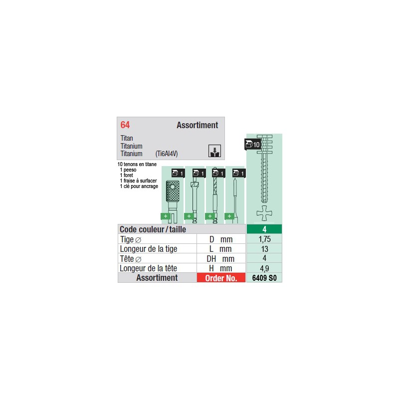 6409SO - Assortiment tenons taille 4 (longs)