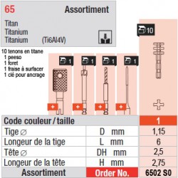 6502SO - Assortiment tenons taille 1 (courts)