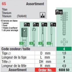 6508SO - Assortiment tenons taille 4 (courts)