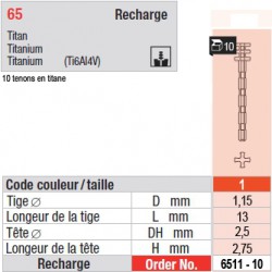 6511-10 - recharge tenons taille 1 (longs)