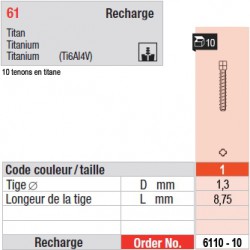 6110-10 - recharge tenons taille 1 (courts)