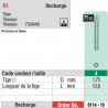 6114-10 - recharge tenons taille 4 (courts)