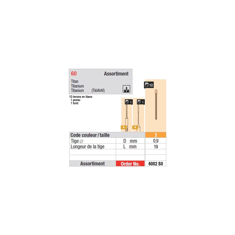 6002SO - Assortiment tenons taille 3
