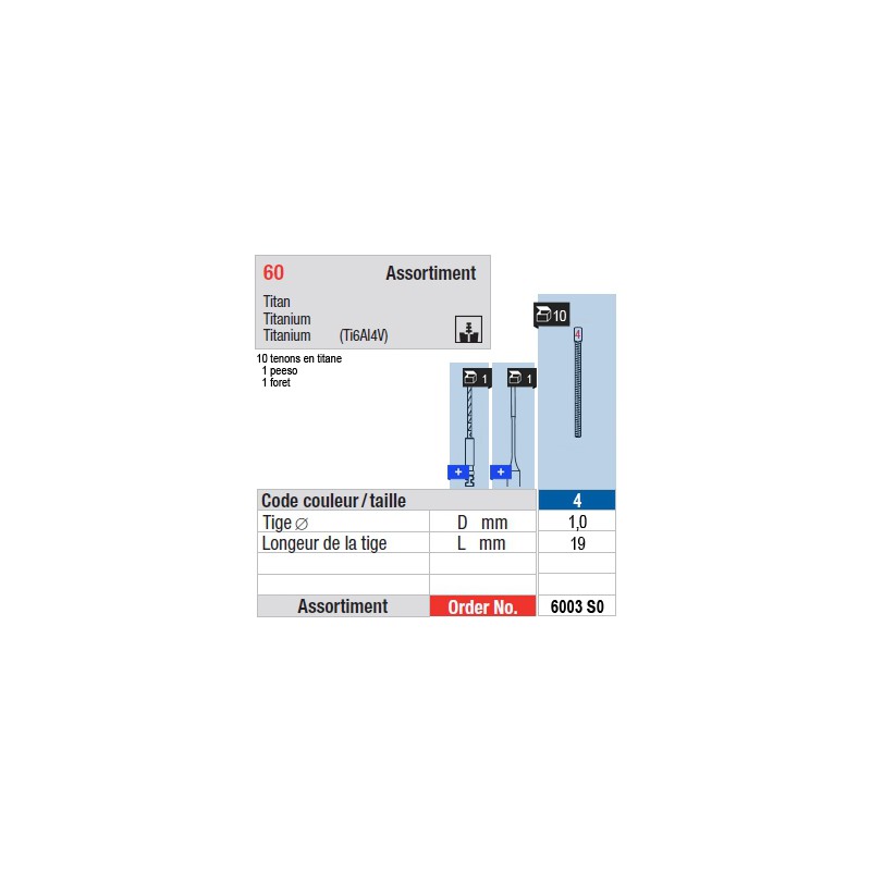 6003SO - Assortiment tenons taille 4