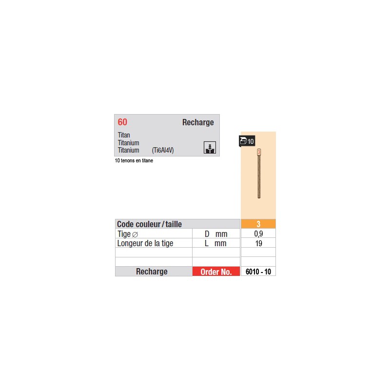 6010-10 - recharge tenons taille 3