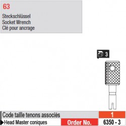6350-3 - Clé pour ancrage tenons Head Master conique taille 1