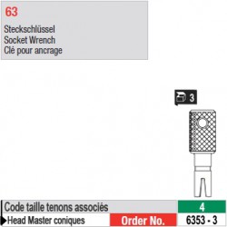 6353-3 - Clé pour ancrage tenons Head Master conique taille 4